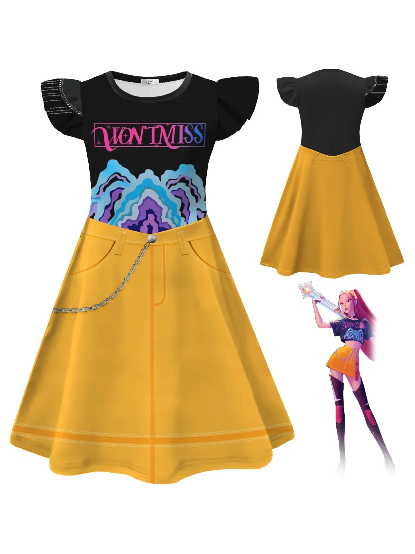 KPop chasseurs de démons idole Mira Cosplay filles robe Costume Mira robe enfants Anime vêtements Halloween carnaval robes de fête de noël