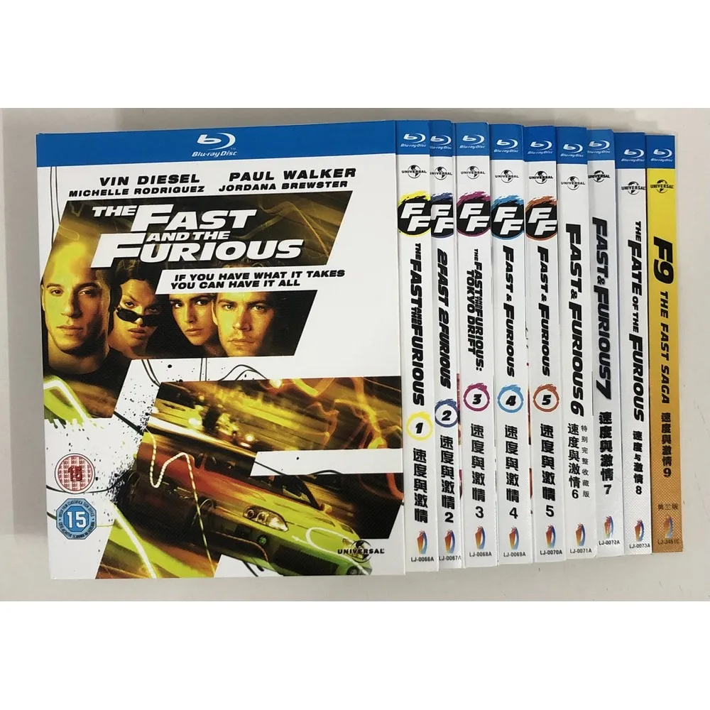 Classic Old Movies Fast and Furious 1–9 Blu-ray Discs