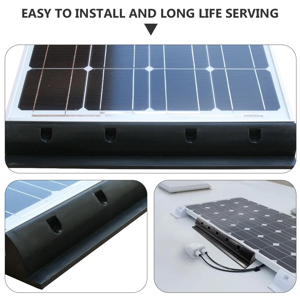 

2pcs Solar Panel Rack Brackets Black Panels Mounting Fixings UV Resistance ABS Waterproof Roof Electrical Equipment