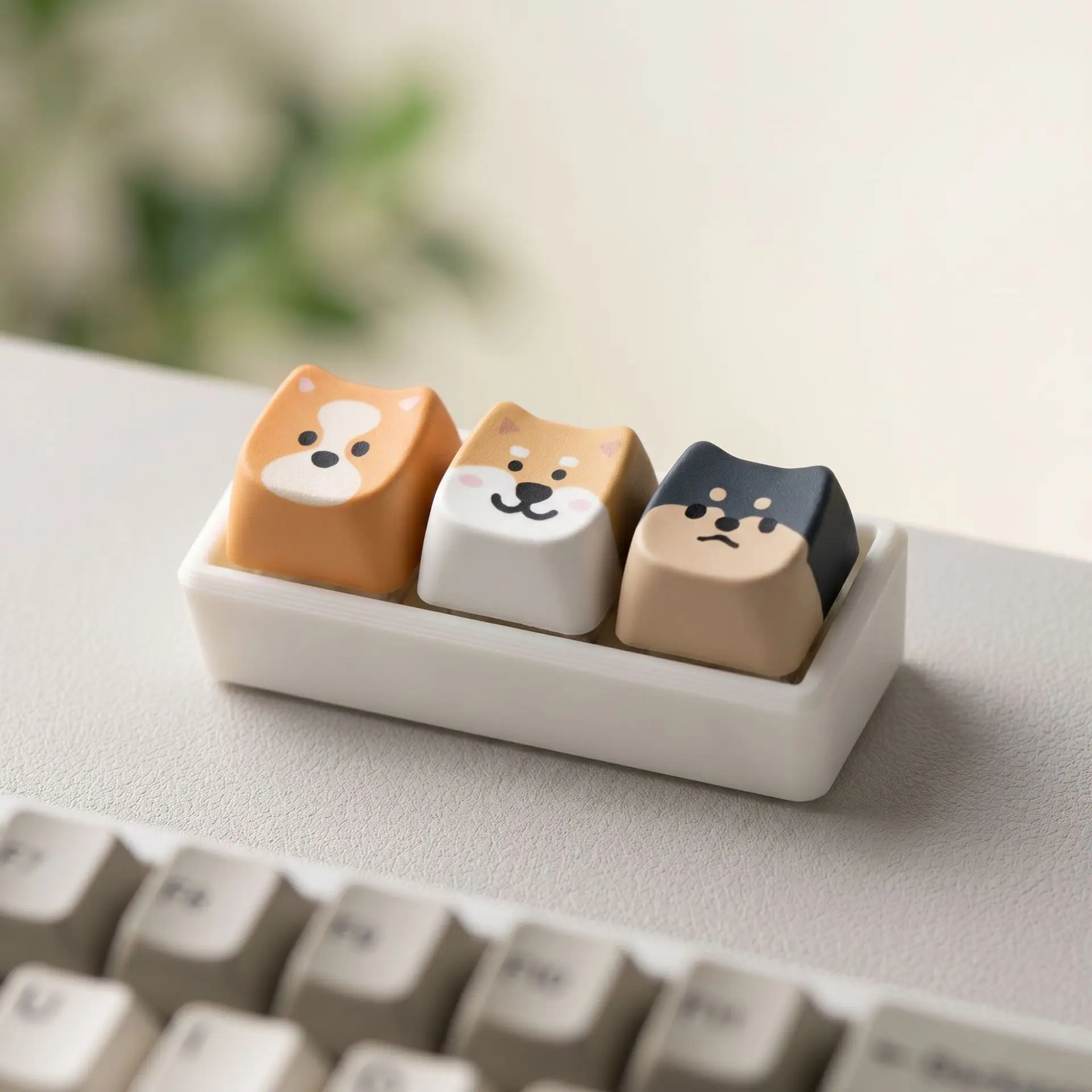 Shiba Inu Welpen Mechanische Tastatur Fidget Spinner 3D-Gedruckte Basis Abnehmbare Tastenkappen Stressabbau-Spielzeug Tragbarer Schlüsselanhänger Geschenke – Detail 5