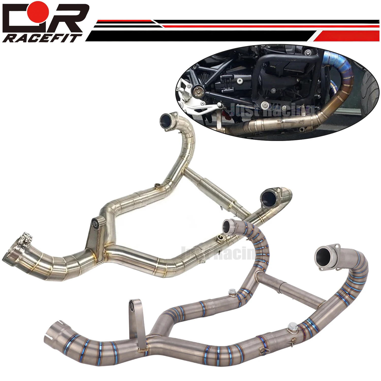For BMW R nineT 9T 2014-2020 Full Exhaust System Header Front Pipe Titanium alloy Mid Link Carbon Muffler