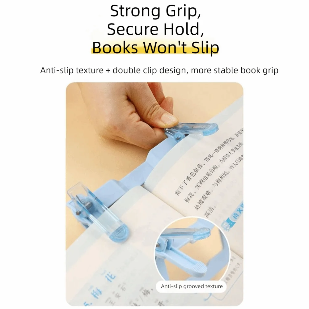 Foldable Reading Bookmark Holder 12° Double Head Book Clip Stand Non Slip Adjustable Support Page Holder Clip School Supplies