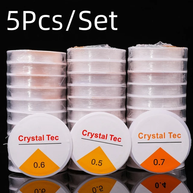 5 sztuk/zestaw 0.5-1.0mm koralik żyłka bransoletki, DIY Crystal Tec elastyczne koraliki linowe, mocna elastyczna nić biżuteria Productio