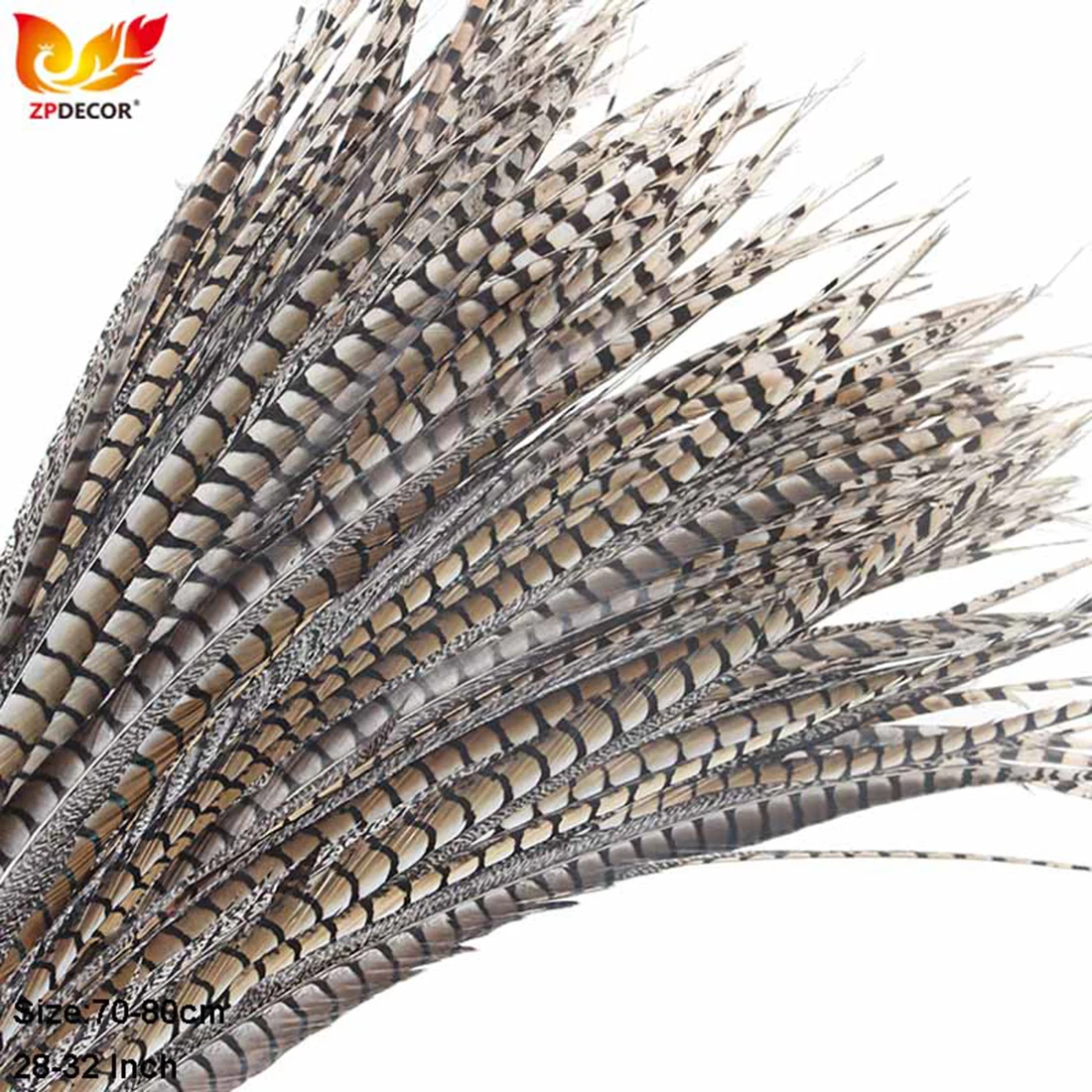 ZPDECOR Long Pheasant Feathers 70-80cm/28-32 Inch for DIY Crafts Home Decorations