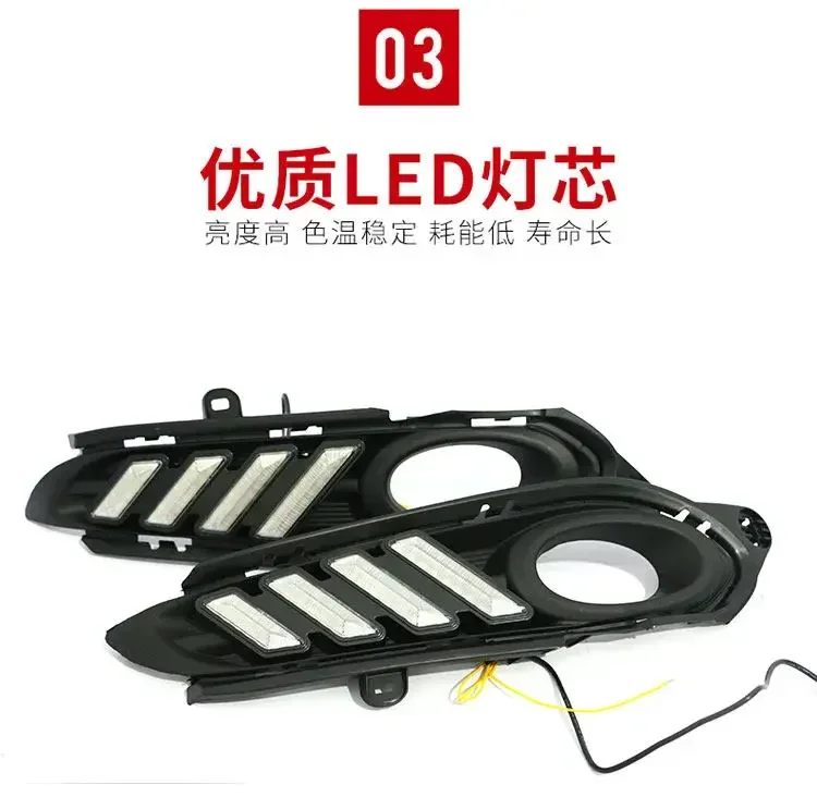 For Honda Vezel HRV 2015-2018 Car Led Daytime Running Light Dynamic Turn Signal Front Fog Lamp Modification 12V Daylights detail image 7