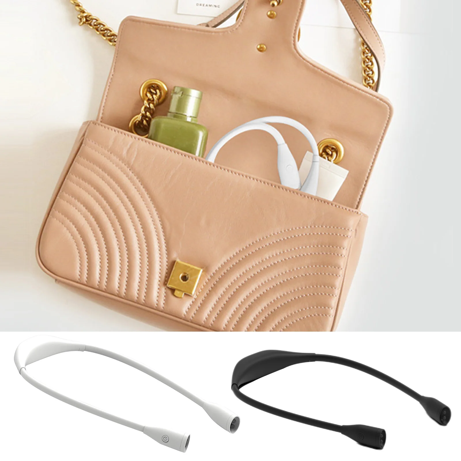 

USB-светодиодный светильник для чтения, перезаряжаемый ночник, фонарик с бесступенчатой регулировкой яркости, поворот на 360 градусов, для использования без рук, для наружного освещения