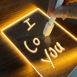 Veilleuse LED créative pour tableau de notes, babillard USB, lumière de vacances avec stylo, cadeau pour enfants, décoration de petite amie, lampe de nuit