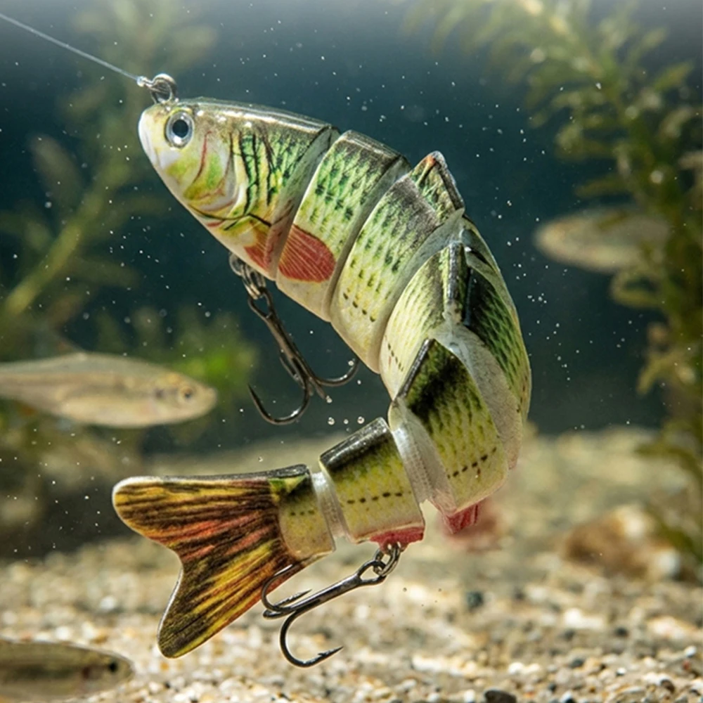 6-Piece Multi-Segment Fish Lure Set With Treble Hooks for Sea Fishing Suitable for Mandarin Fish and Perch Pike Redtail