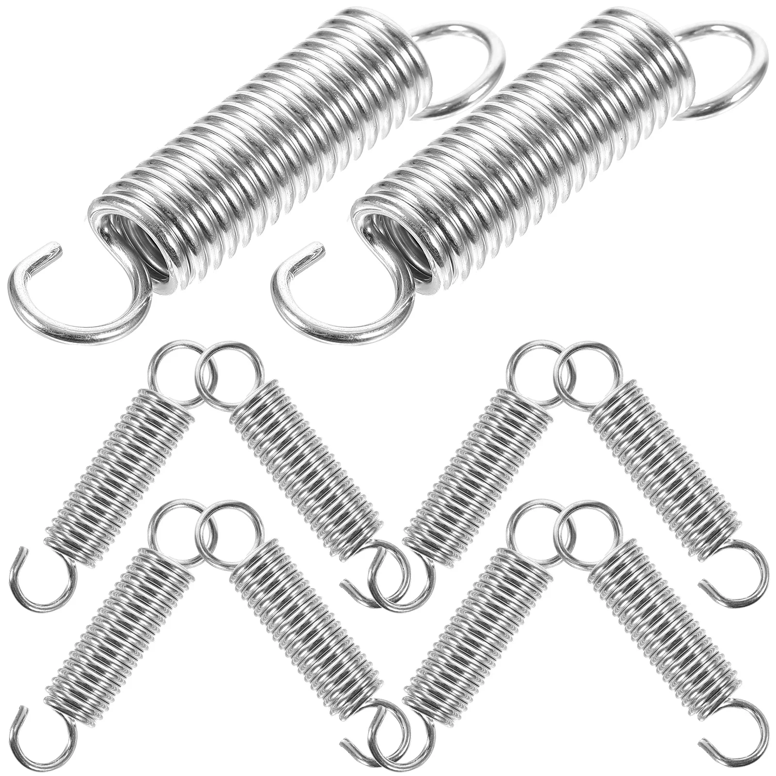 10 Pcs Stainless Steel Tension Spring Small Extension Springs Compression With Hook Ends Assortment Silver For Crafts Kit Dual