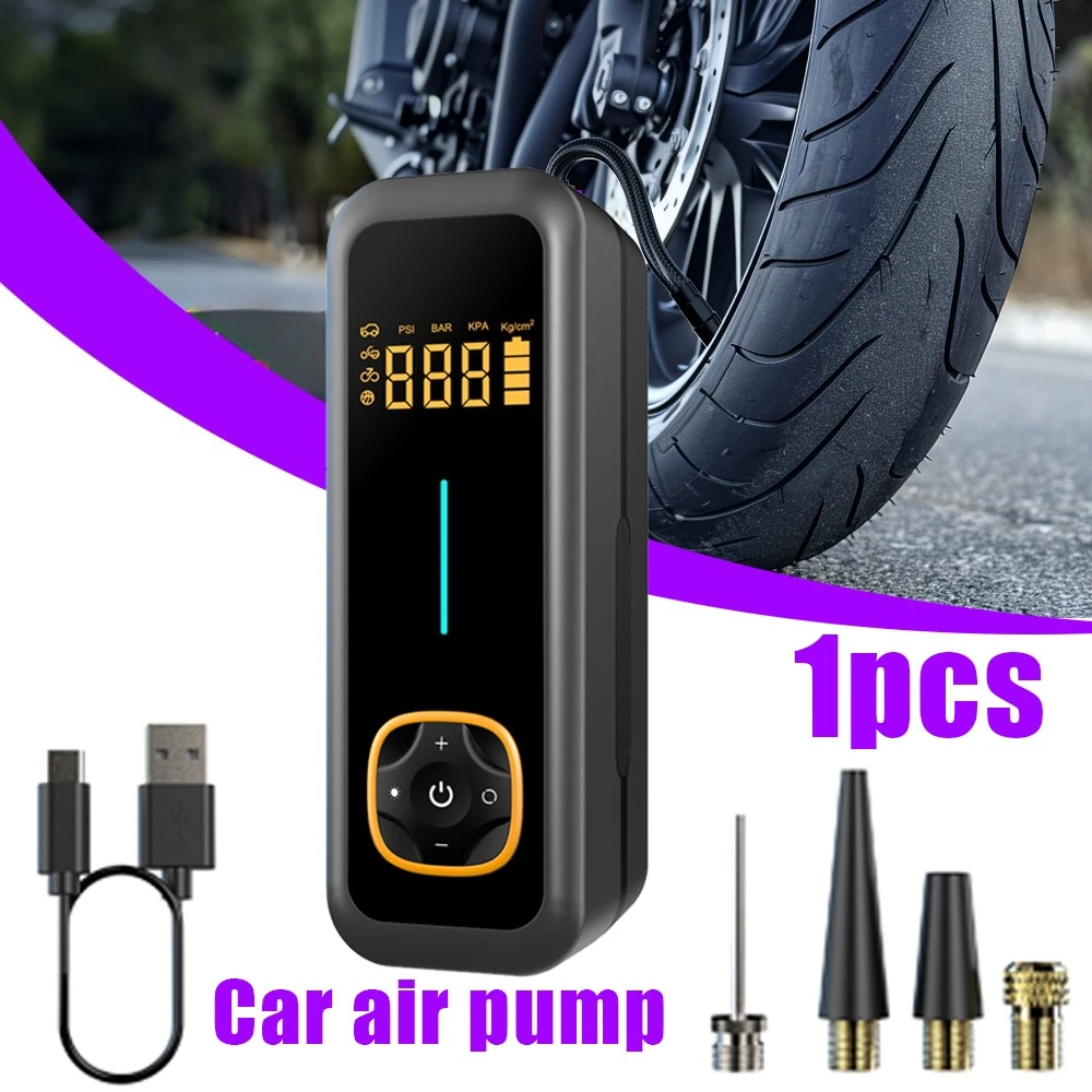 

Smart Digital Air Pump USB-C Rechargeable Waterproof And Heat Resistant Suitable For Car Tires Bicycles And Sports Equipment