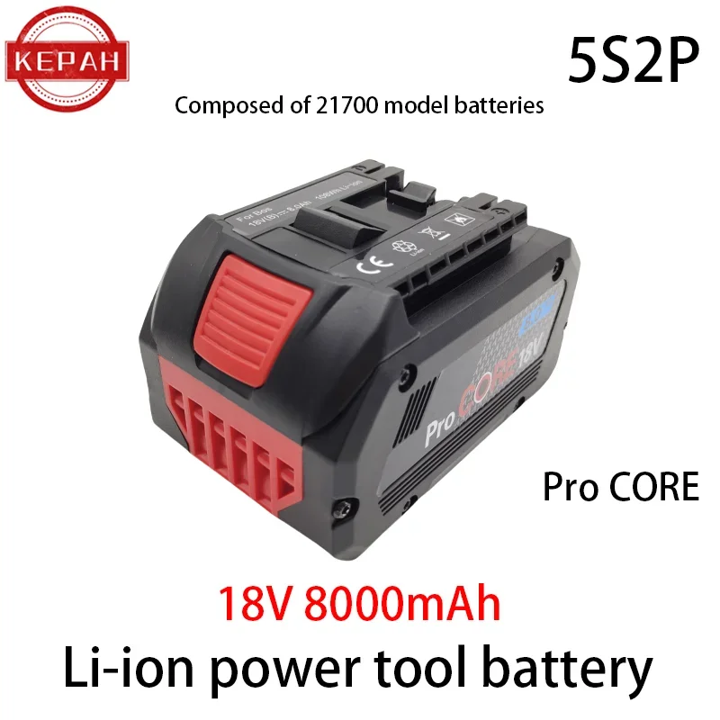 

18V 8000mAh Suitable for Bosch Professional Cordless Tool BAT618 BAT609 GBA18V80 21700 Battery ProCORE Replacement Battery