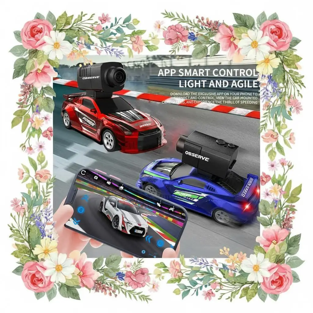 

Мини-радиоуправляемый автомобиль 1:64 2,4G с пультом дистанционного управления с камерой FPV 720P, Wi-Fi, приложение управления, высокоскоростной гоночный трюк, игрушки, мини-автомобиль, игрушка