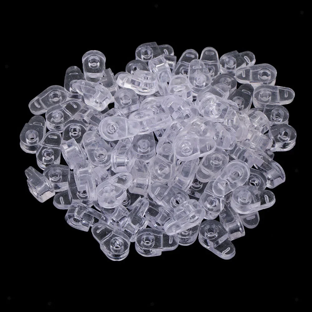 Clip di fissaggio per armadio a specchio trasparente con fermo in vetro di plastica da 100 pezzi-M25