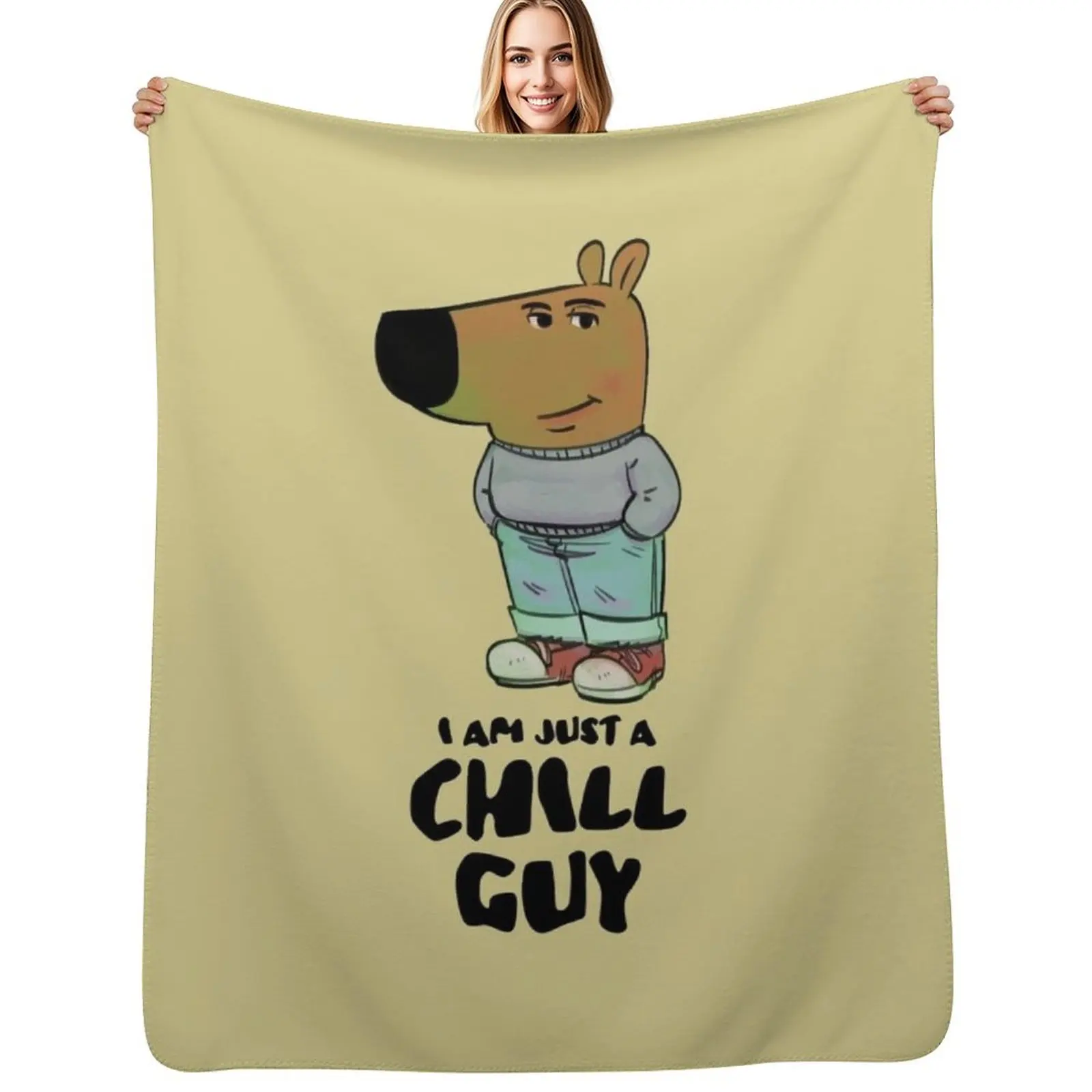 I AM CHILL GUY (beige) Throw Blanket Luxurious Soft Fuzzy Blanket for Sofa Bed