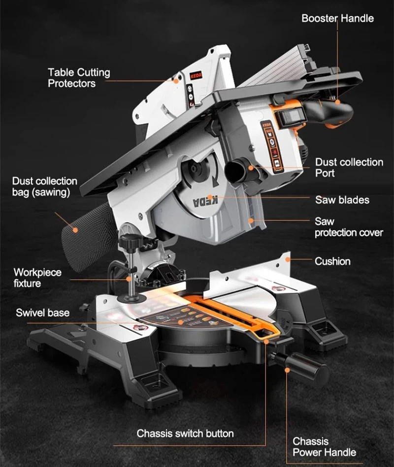 

KD-1800 Multifunctional small woodworking table saw 45 degree duplex table saw decoration metal