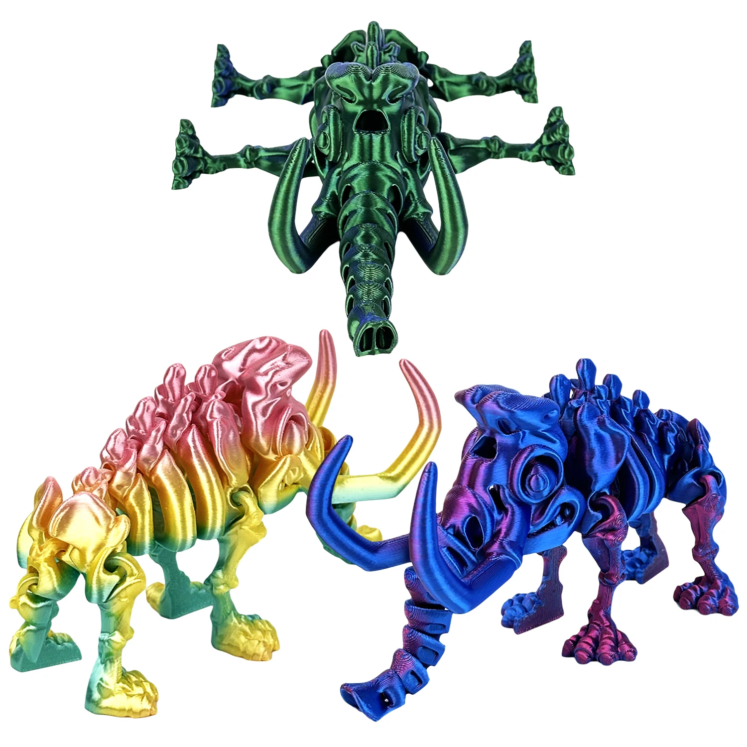 3D printed mammoth integrated joint movable children's dinosaur toy gift figurine