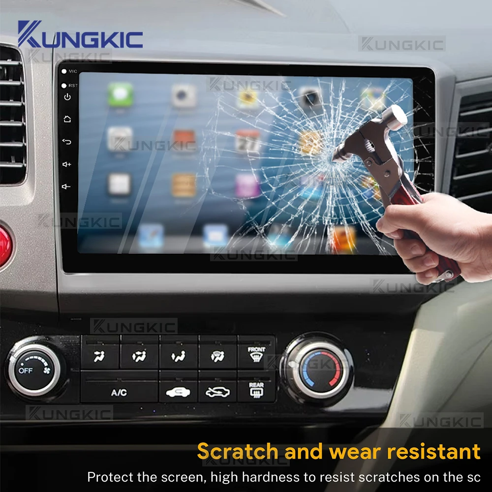 1 قطعة ل 9/10.1 بوصة الزجاج المقسى HD شاشة السيارة فيلم حافة سوداء شفافة طبقة رقيقة واقية المقسى الملاحة شاشة GPS