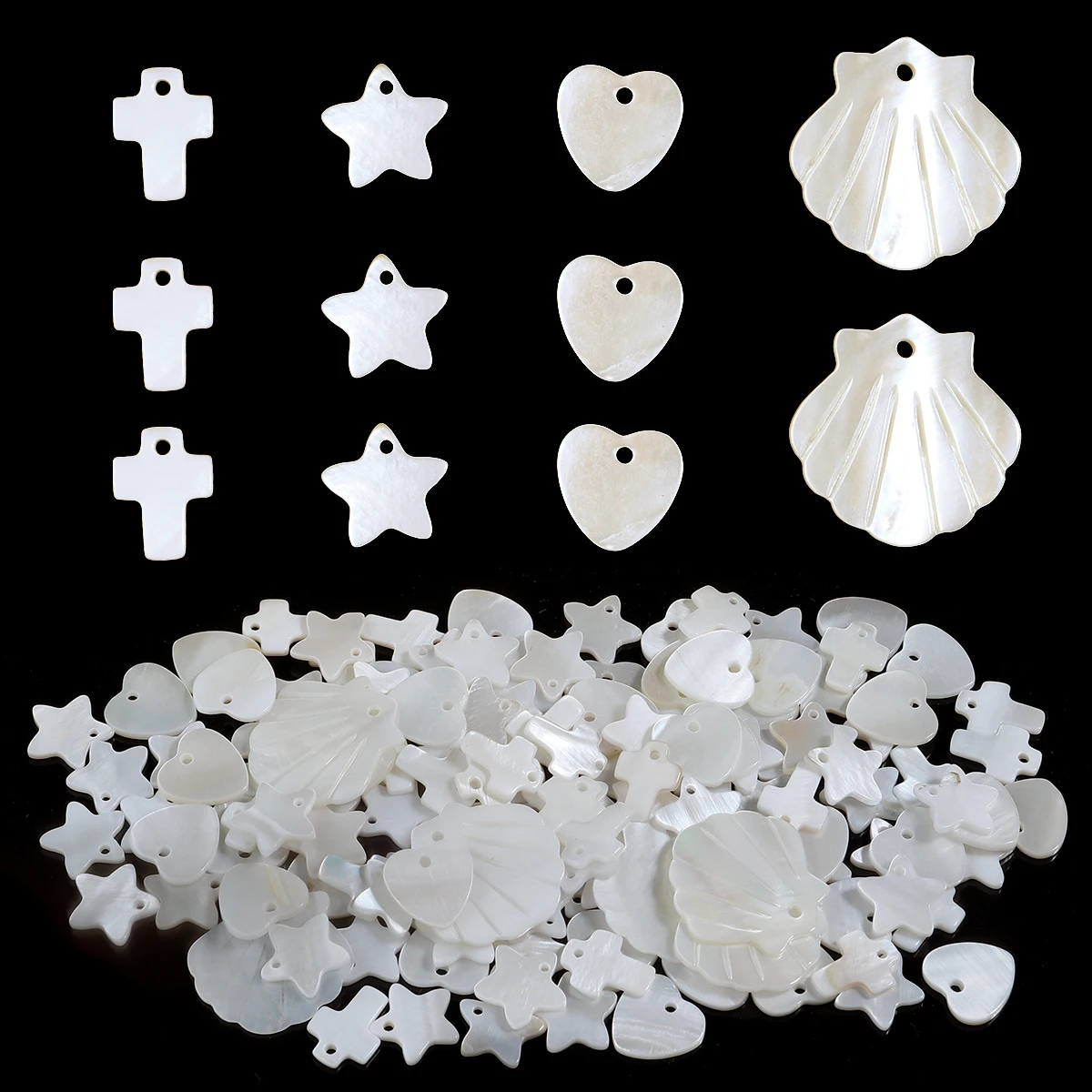 

2pcs Freshwater Shells Pendant Beads Loose Spacer Beads For Making Diy Necklace Jewelry Making Hair Accessories Findings