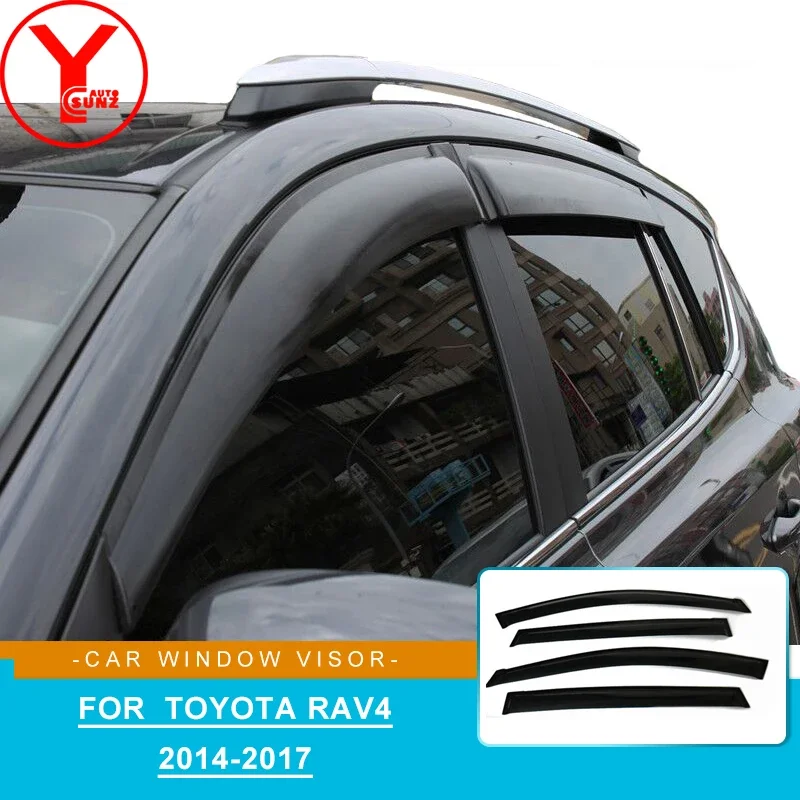 

side wind window deflectors visor for car windshield on the windows accessories for toyota rav4 rav 4 2014 2015 2016 2017 YCSUNZ