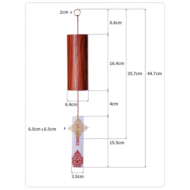 Meditation Wood Wind Chimes Landscape Sound Bell Wall Mounted Relax Chord Wind Chime Musical Instruments Sounds Accessories
