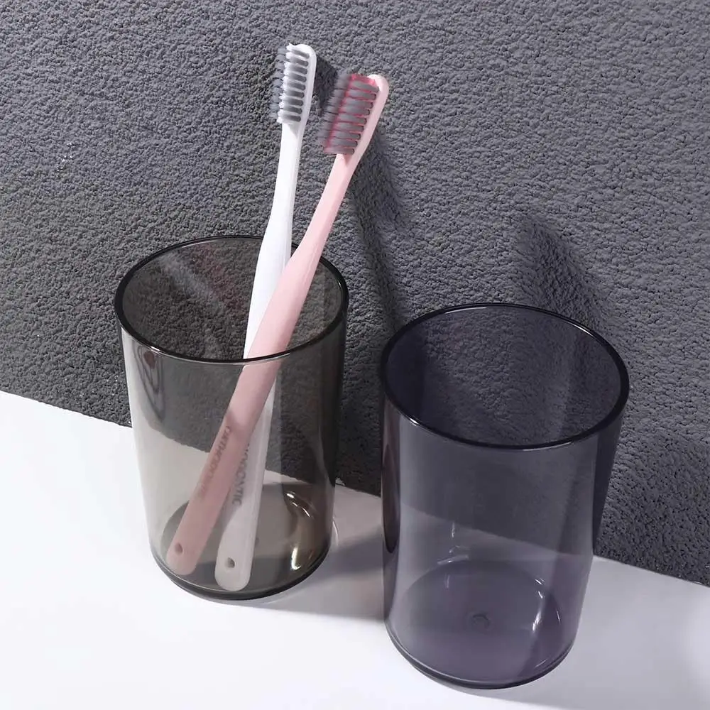 Couples Solid Color Transparent Mouthwash Cup Nordic Style Clear Toothbrush Cup High-capacity Tooth Glass Bathroom