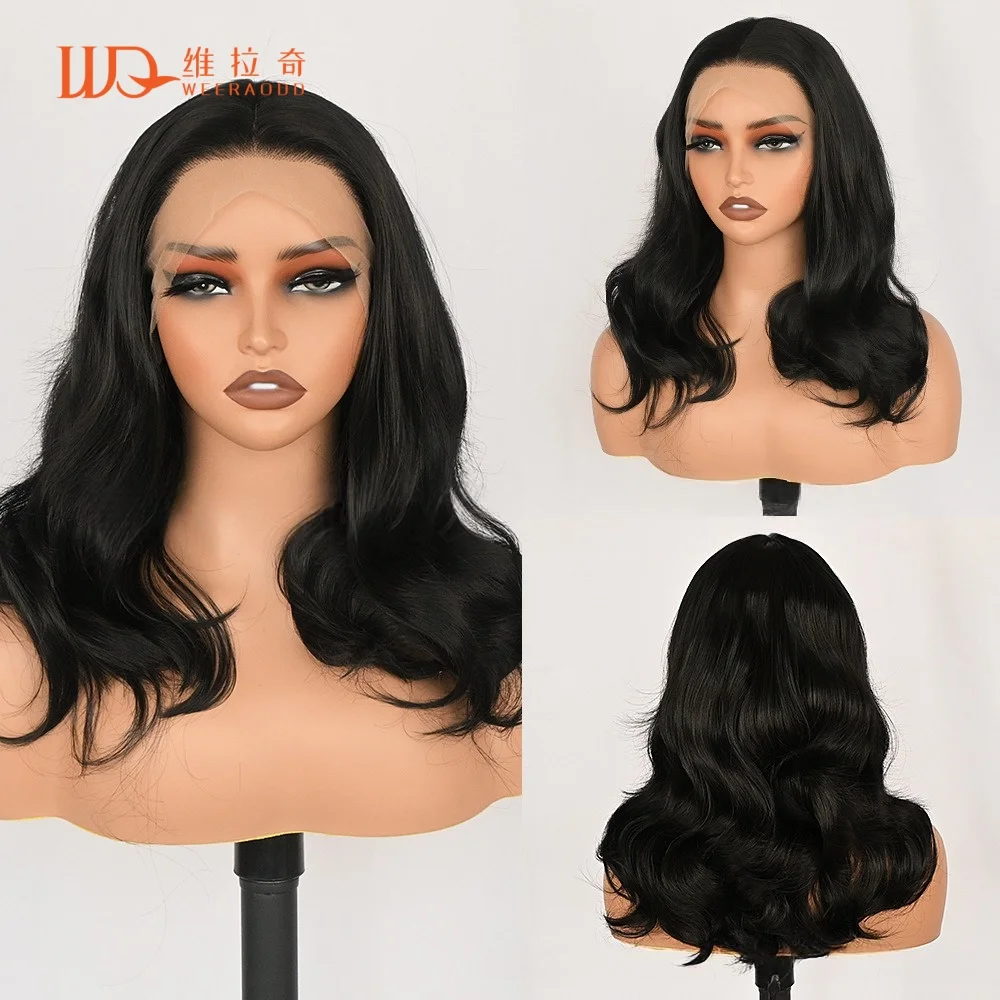 black-body-wave-wig-16-inch-13x4-lace-front-glueless-synthetic-heat-resistant-hair-150-density-natural-daily-party-cosplay-wig