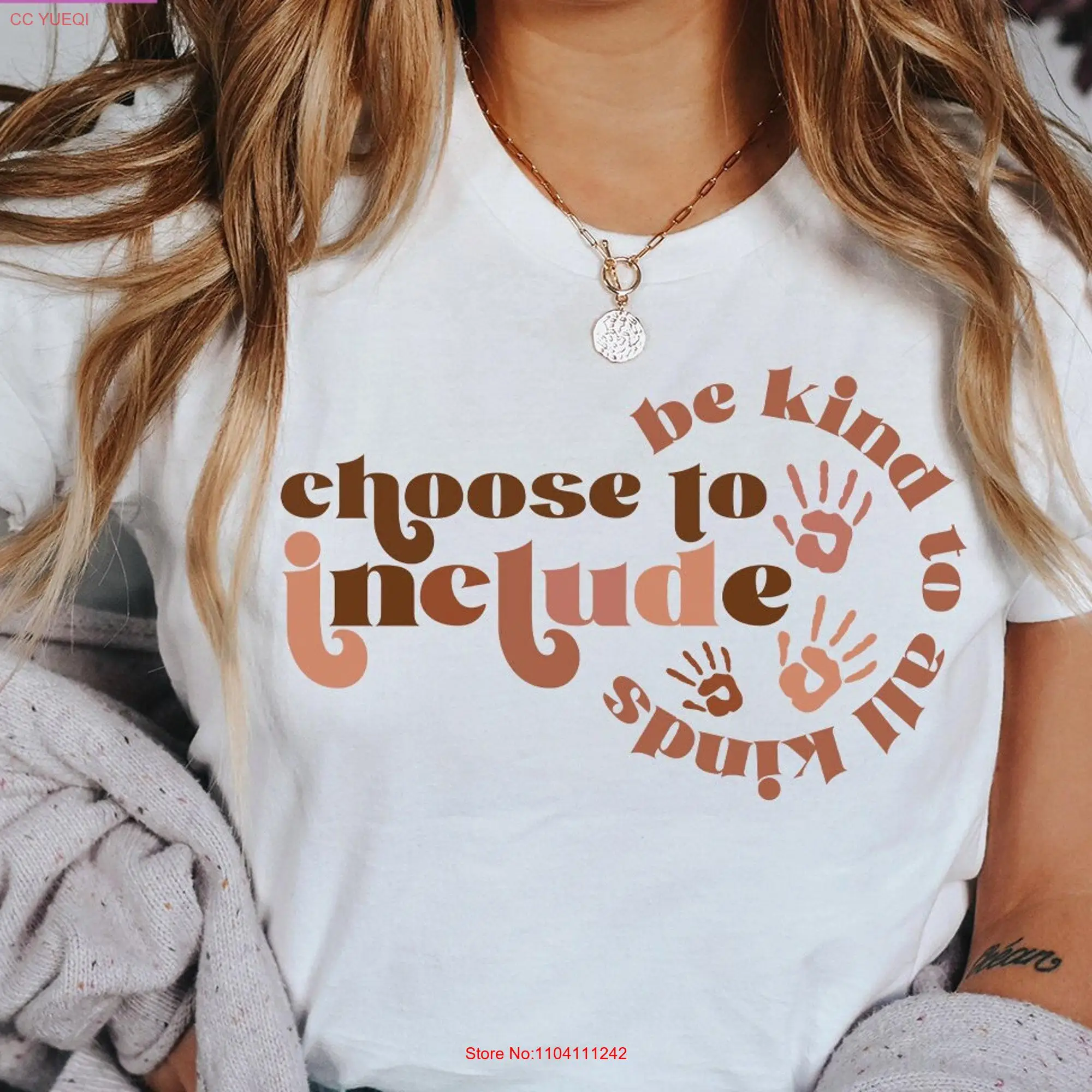 Choose To Include T Shirt Sped Teacher Be Kind Neurodiversity Inclusion Special Education long or short sleeves