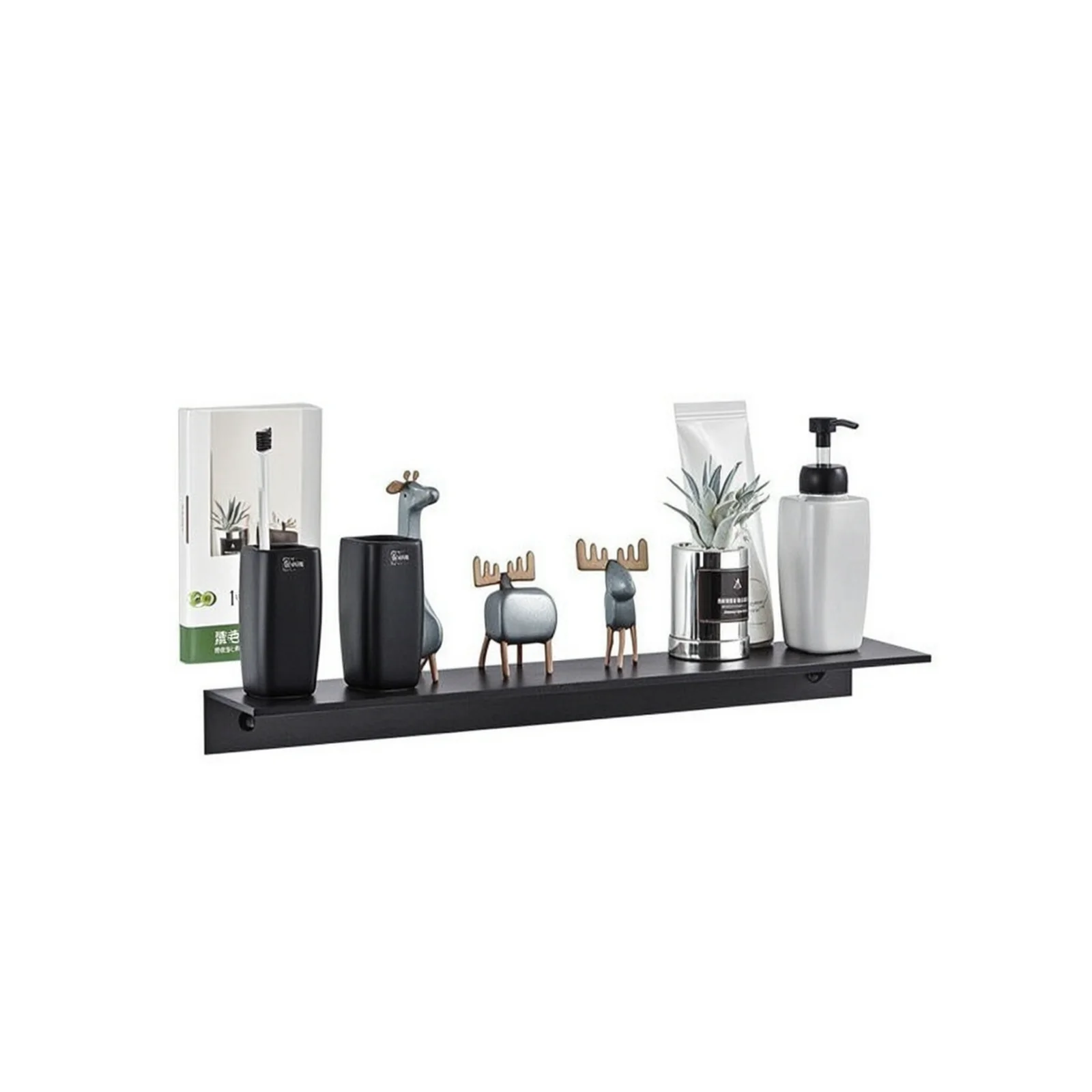 Black Metal Wall Shelf Narrow Floating Shelves Adhesive Bathroom Shelves For Easy Installation Which