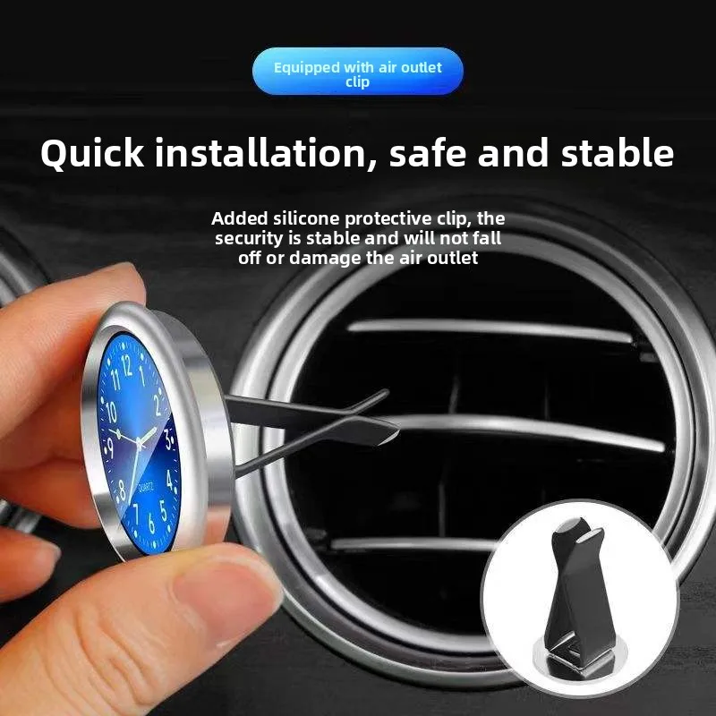 

Good Car Clock Luminous Auto Ornament Mini Automobiles Internal Stick-On Digital Watch Mechanics Quartz Clocks 40mm 43mm new