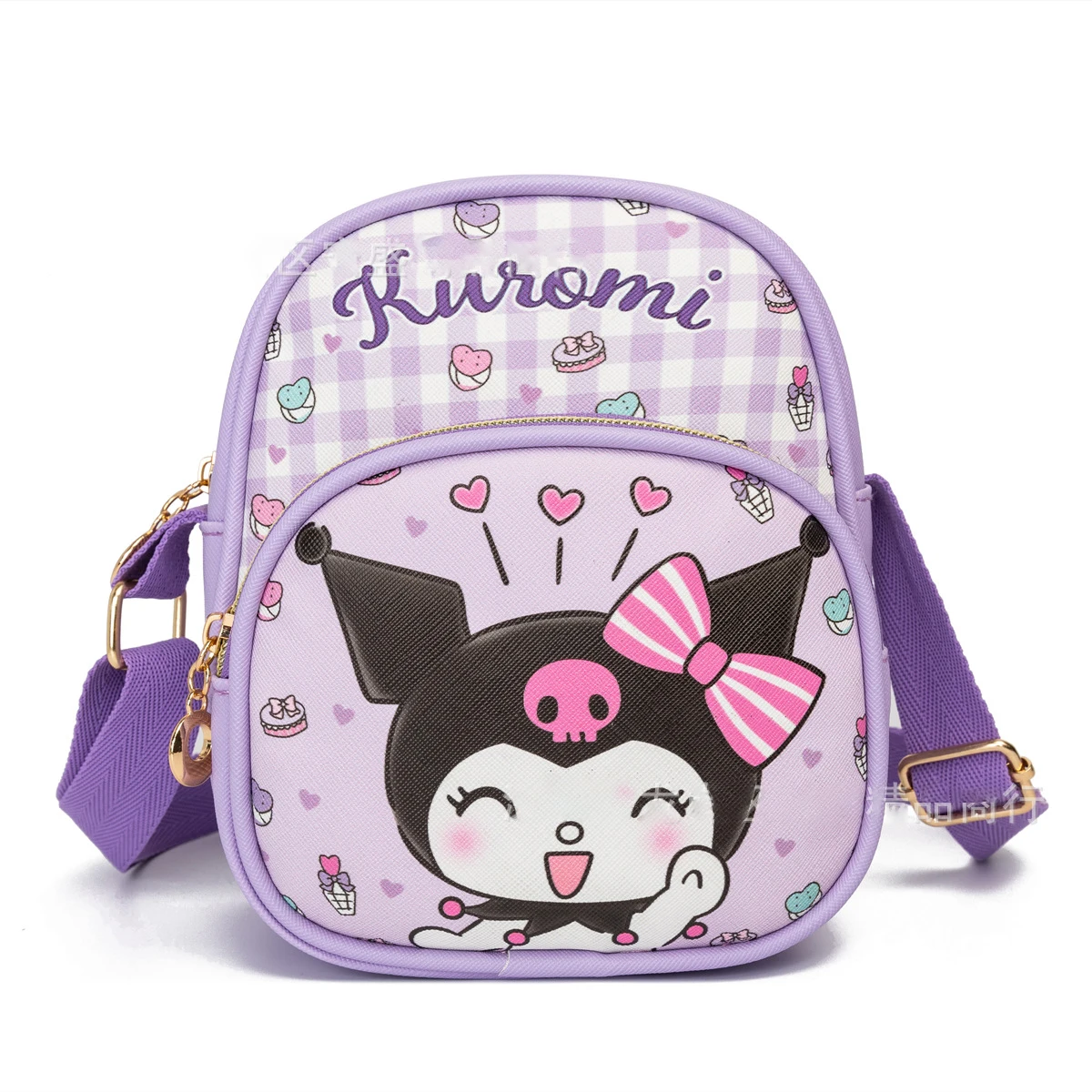 

Sanrios Kuromi Cinnamoroll Mymelody kawaii Cartoon PU Backpack Anime Plush kids Kindergarten Adjustable Schoolbag Travel Storage