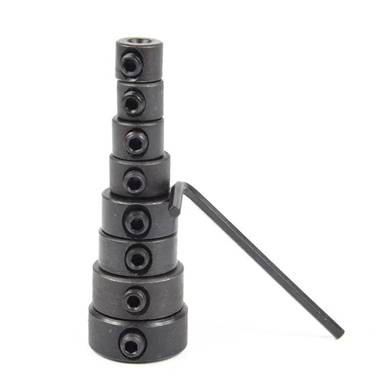 3-16MM Bohrtiefenbegrenzer-Set, verstellbarer Positionierer, Begrenzungsring, Inbusschlüssel, Anziehstopper, Stellschrauben, Holzbearbeitungswerkzeug – Detail 7