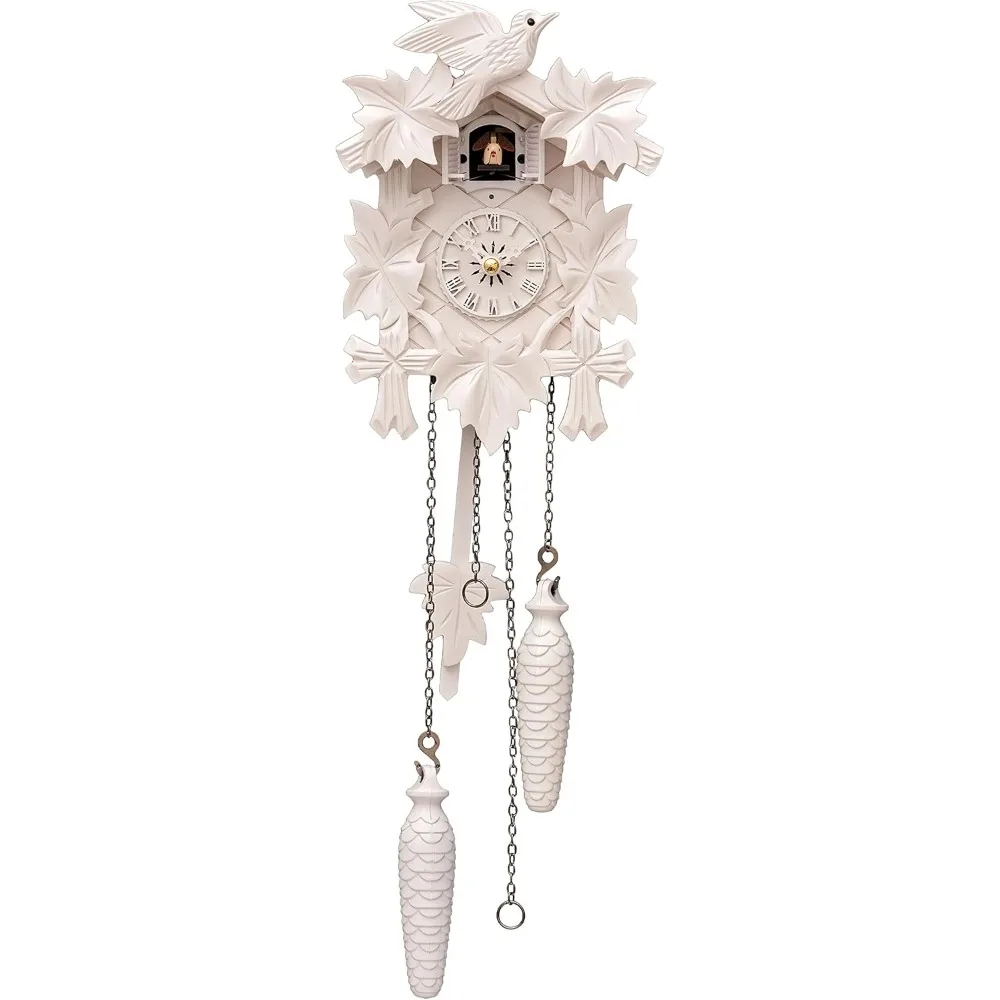 

The Grandfather Clock, Quartz Cuckoo Clock 5-leaves, Bird EN 522/23 Q Colour: White Cuckoo Calls on The Hour with Echo