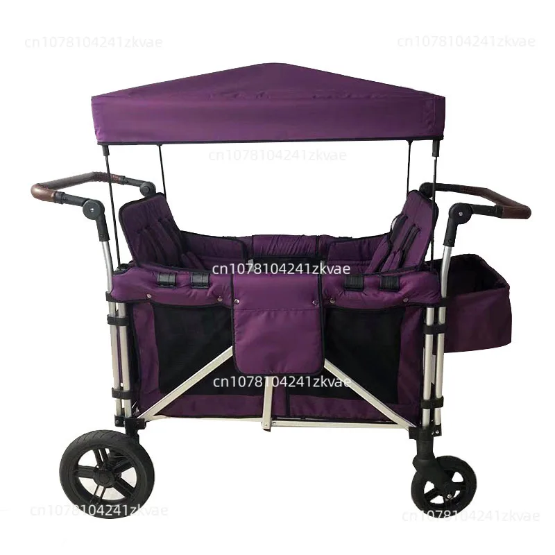 Multi function twin double baby stroller Aluminium 4 seater twin baby kids wagon