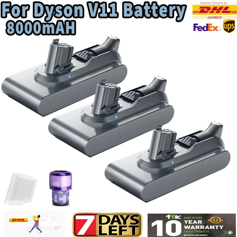 8000 mah pour Dyson V11 V15 batterie Rechargeable au Lithium pour Dyson V11 SV14 SV15 absolu V11 Animal SV14 970145-02 boucle versio
