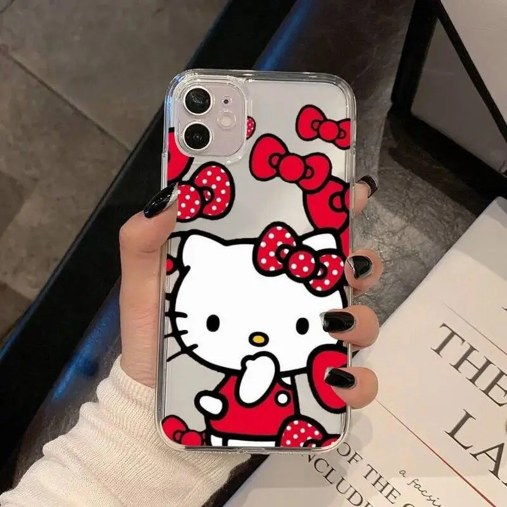 Miniso Sanrio Collaboration Hello Kitty Phone Case For iPhone 15 14 13 11 12 16 Pro Max Plus X XR XS Girl Silicone Phone Case