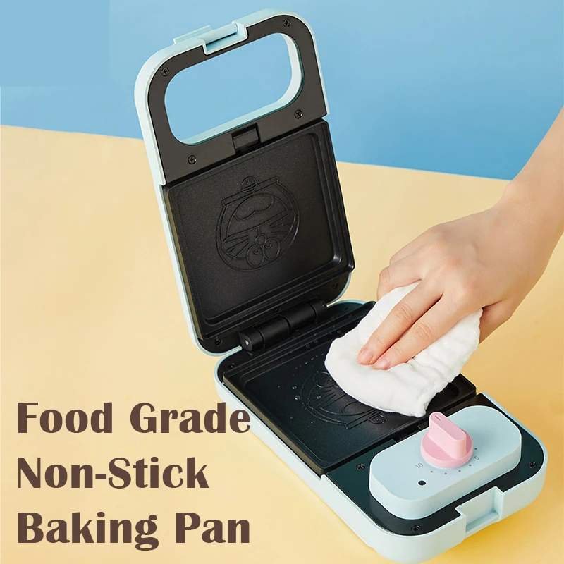 Cartoon Sandwich Maschine nach Hause Frühstück Waffeleisen Brot maschine Linie Jiuyang Thema gelb blau Timing Spiegeleier