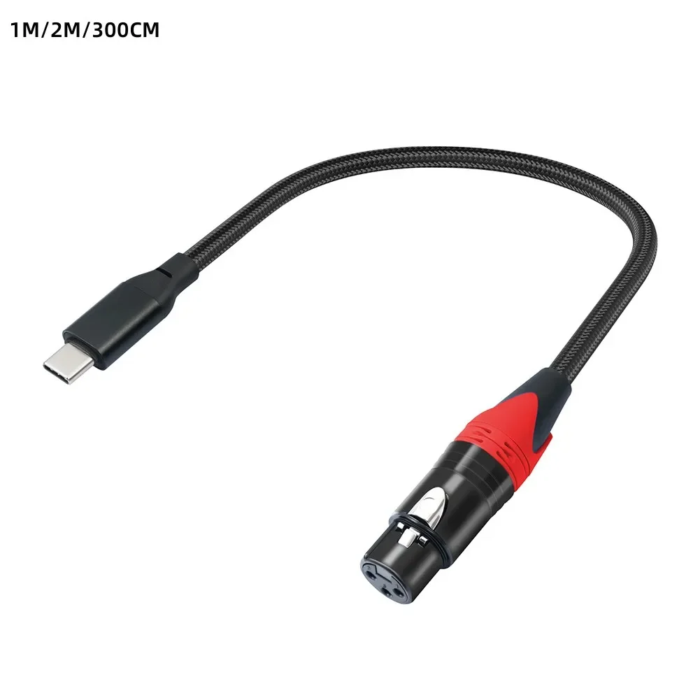 Mobile Microphone Recording Cable USB C Mic Link Converter Cable For Canon Female XLR Connection Microphone Recording Cable