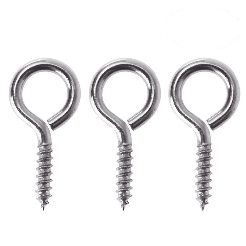 

25 Pcs Sheep Eye Screws Stainless Steel Threaded Hooks Peg Bail Pin Durable Long Lasting Easy Use Strong Structure DIY Material