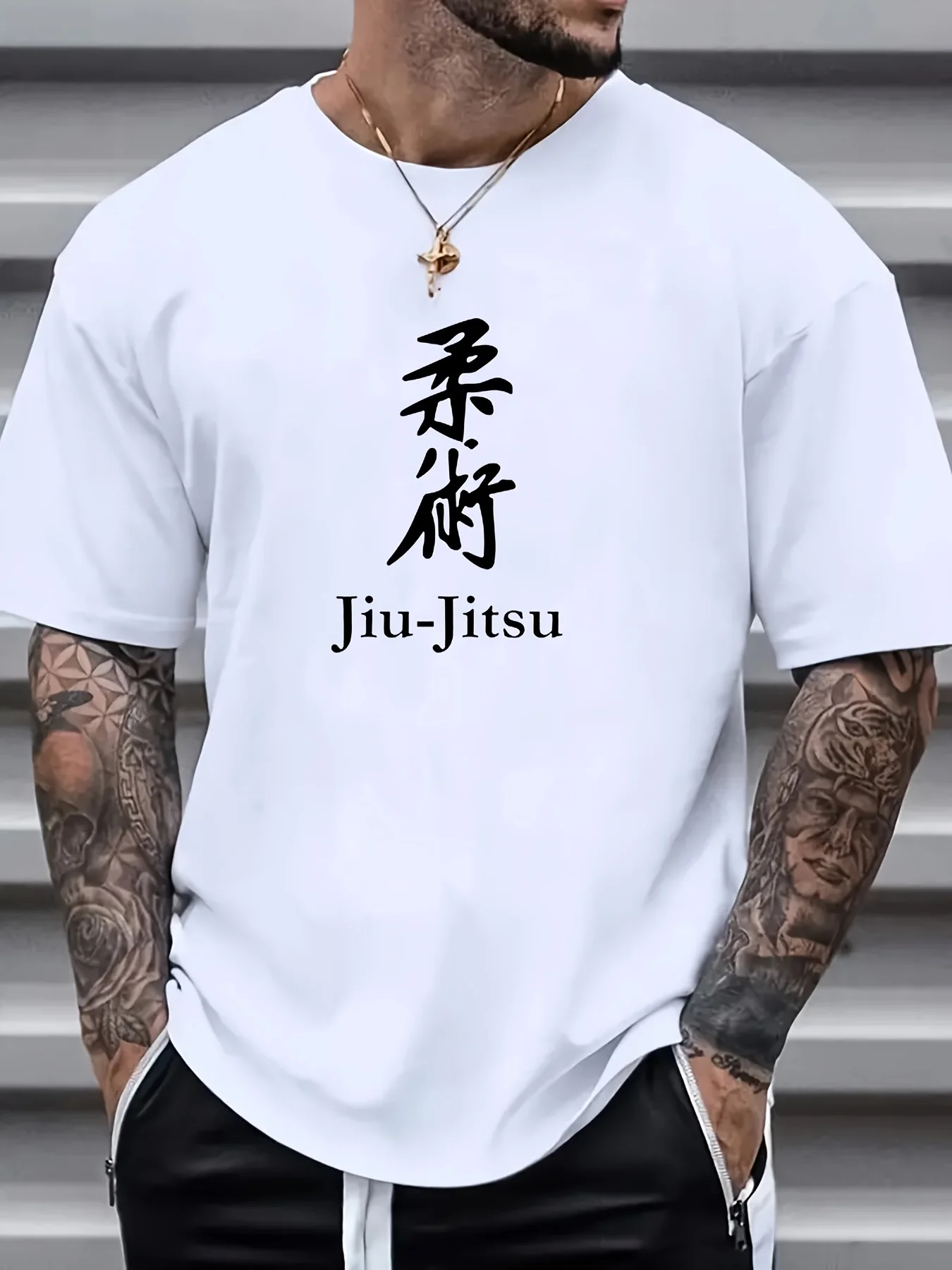 Chinese Letters Jiu-jitsu Print T Shirt  Streetwear Men Tees Harajuku Casual Top Short Sleeve Summer Man Women Oversized T-shirt