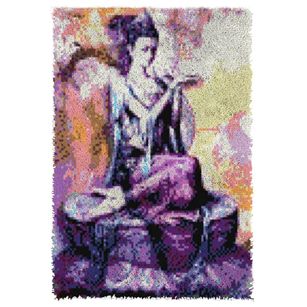 latch hook rug kits Avalokitesvara Craft kits for adults knotted point carpet kit plastic canvas bag bag making kit diy bags