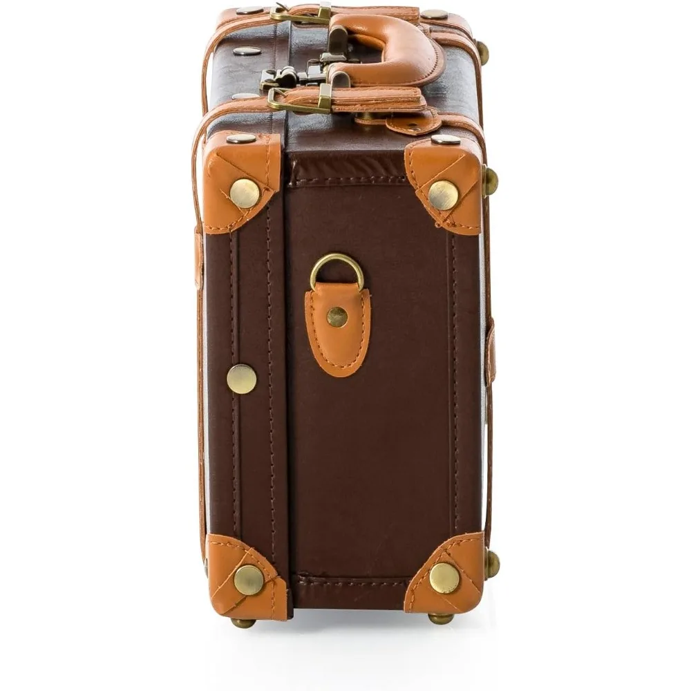 Vintage-Style Women's Overnight Luggage Bag - Cute Pu Suitcase with Strap, Chocolate Brown, Ideal for Travel and Weekend Getaway