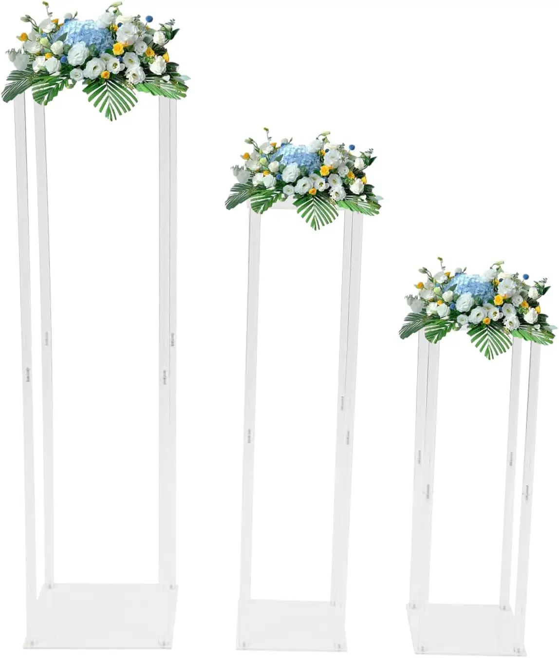 

3 Pcs Acrylic Flower Stand, 23.6'', 31.5'', 39.4'' Flower Vases for Wedding Centerpieces