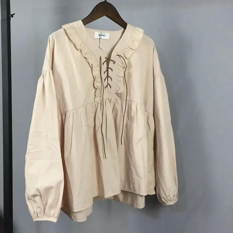 2025 décontracté printemps automne Ulzzang étudiant élégant Ropa femmes pansement esthétique mignon Design tout-match femmes vêtements femmes Blouse