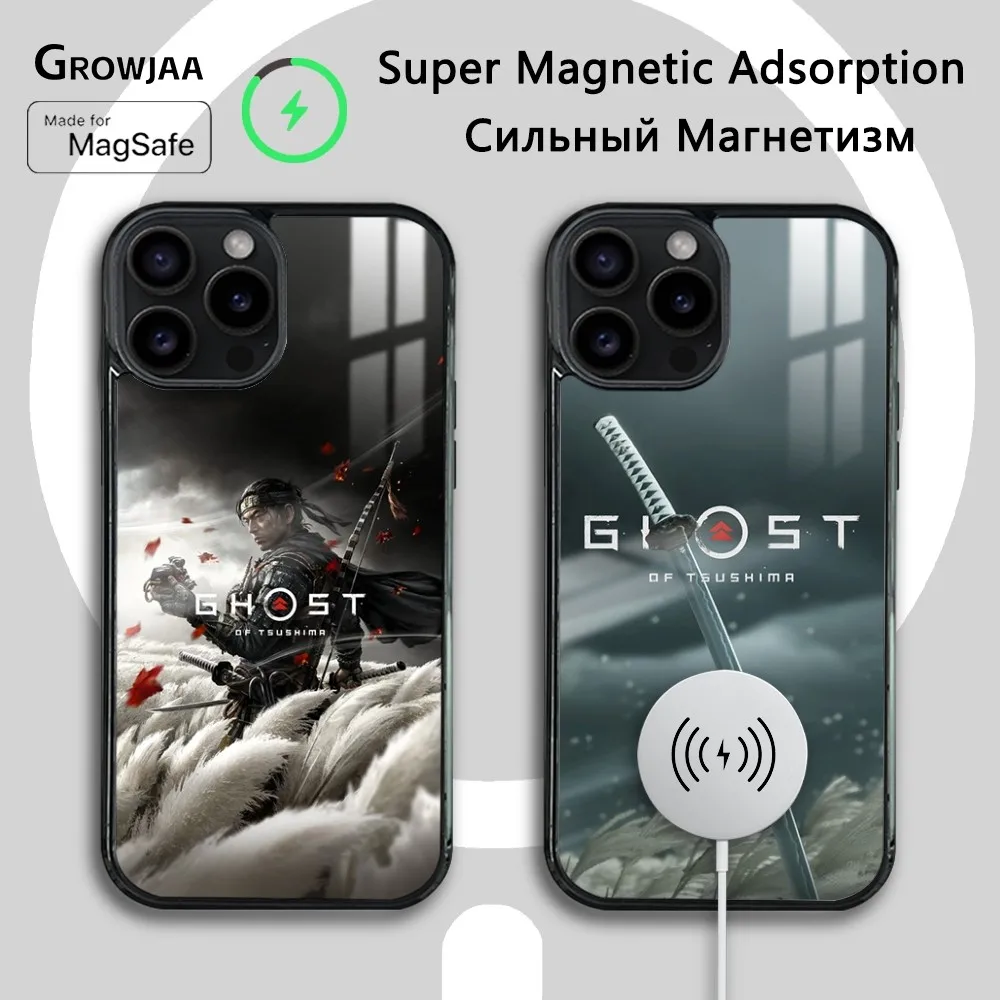 Cool Warrior Game G-Ghost Phone Case For iPhone 16 15 14 13 12 11 Pro Max Plus Mini Magsafe Mirror Wireless Magnetic Cover