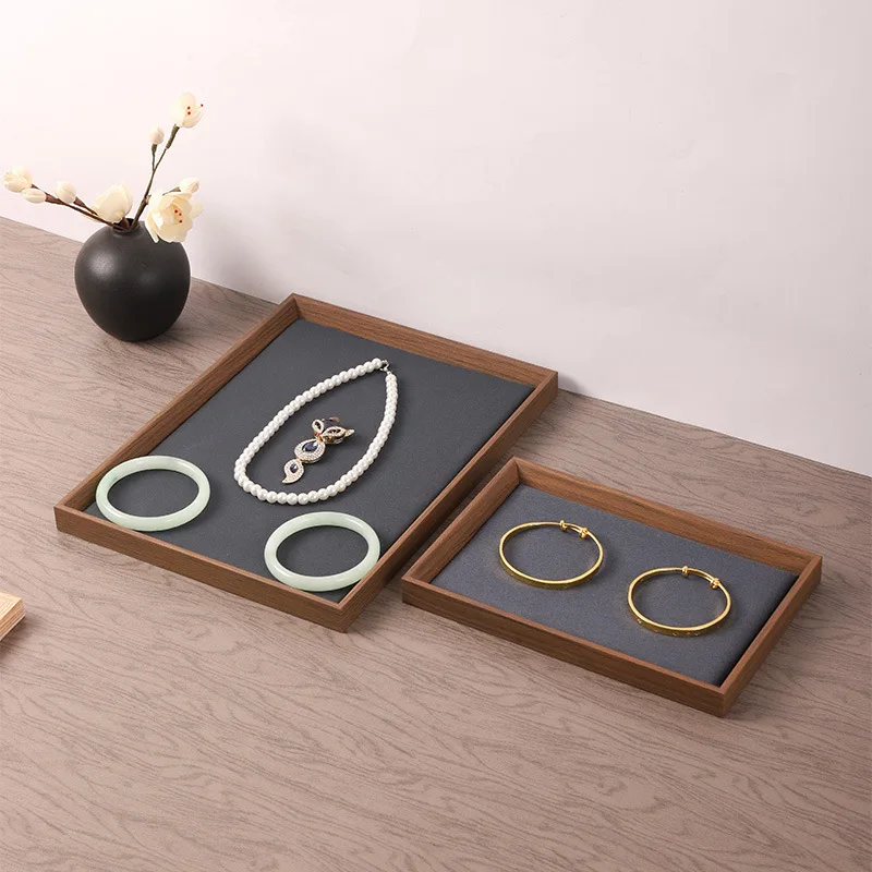 Jewelry Look Empty Tray Black Walnut Wooden Display Tray Jewelry Storage Bracelet Ornament Necklace