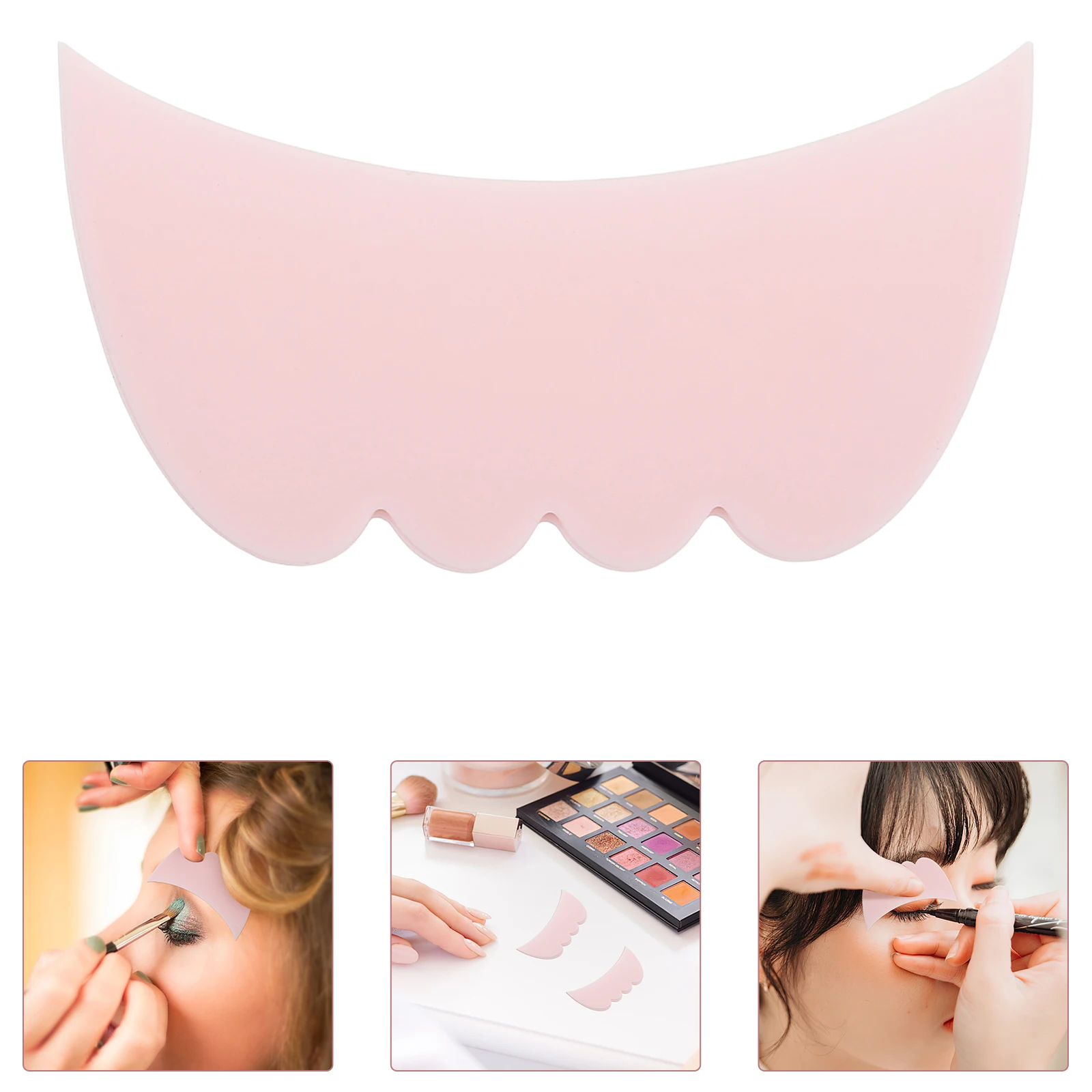 

2 Pcs Eye Makeup Aid Mascara Eyelash Shield for Eyeliner Pink Silica Gel Stencil