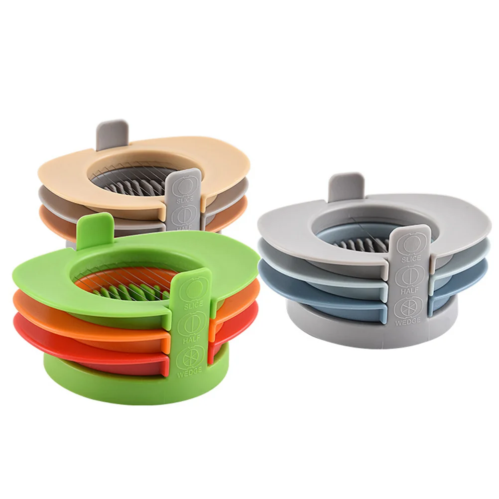 

Stainless Steel Egg Slicer 3-In-1 Multifunctional Kitchen Cutter For Eggs Fruits Vegetables Cakes Light Grey+Light
