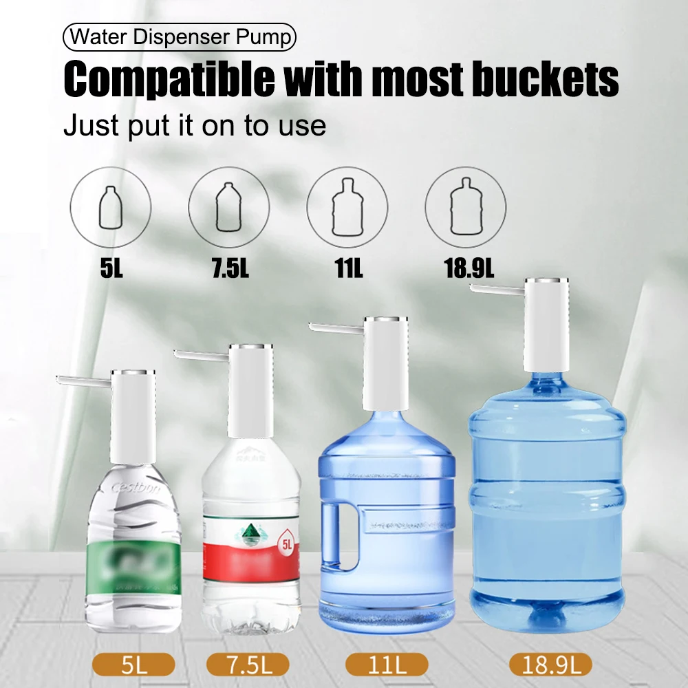 Water Bottle Dispenser Pump Fingerprint Electric Water Absorber Touch Control Button Dispenser Smart Display Folding