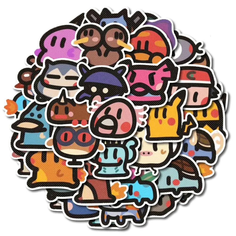 100pcs Kawaii Anime Pokemon Stickers Cute Pikachu Eevee Cartoon Decals Laptop Phone Scrapbook Classic Kids Sticker Toy