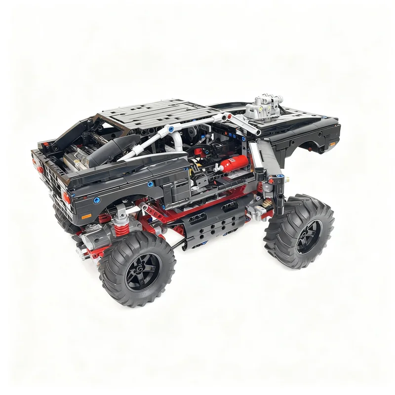 2168pcs MOC Technical Fast Furious Dodge Charger RT Car 4x4 Off-Roader RC MOD Power Function Motors Model Building Blocks 3D